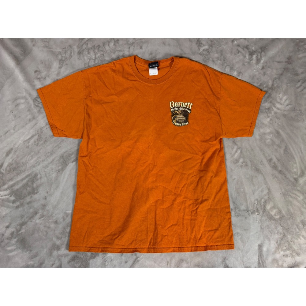 Harley-Davidson Barnett El Paso Texas Orange Graphic T-Shirt XL Snake Rattler